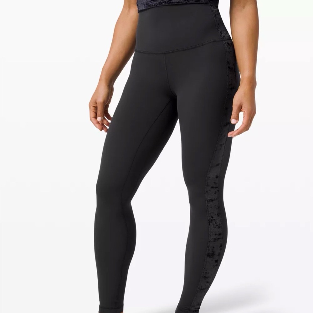 lululemon align Super High Waisted Leggings in Crushed Velvet in size 4
